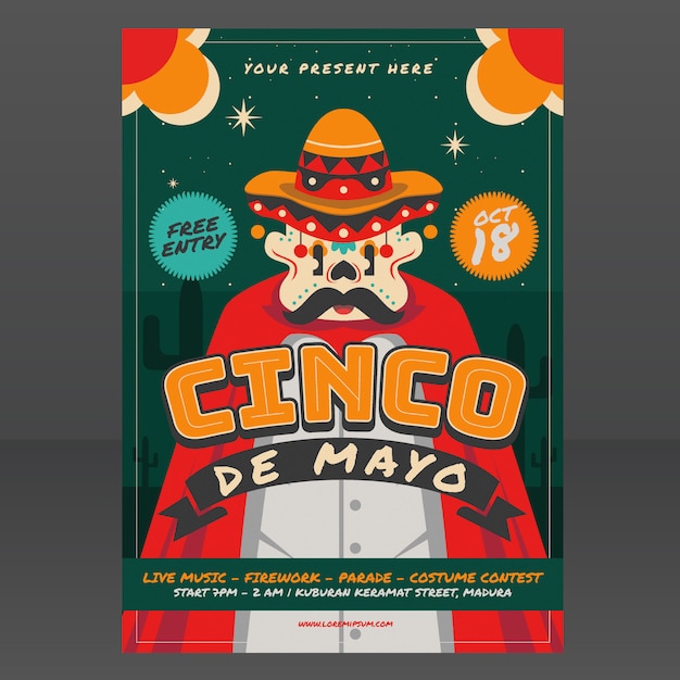 Mexican festival poster template