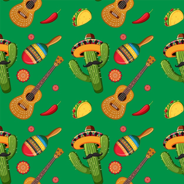 Vector mexican fiesta seamless pattern