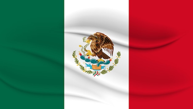 Mexican flag, the national symbol of Mexico. Illustration, banner, vector