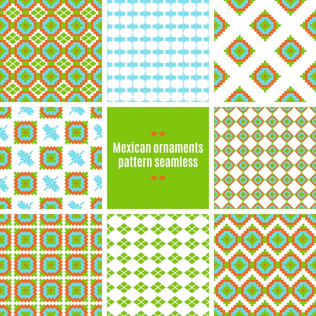 Mexican Folkloric  tracery textile seamless pattern