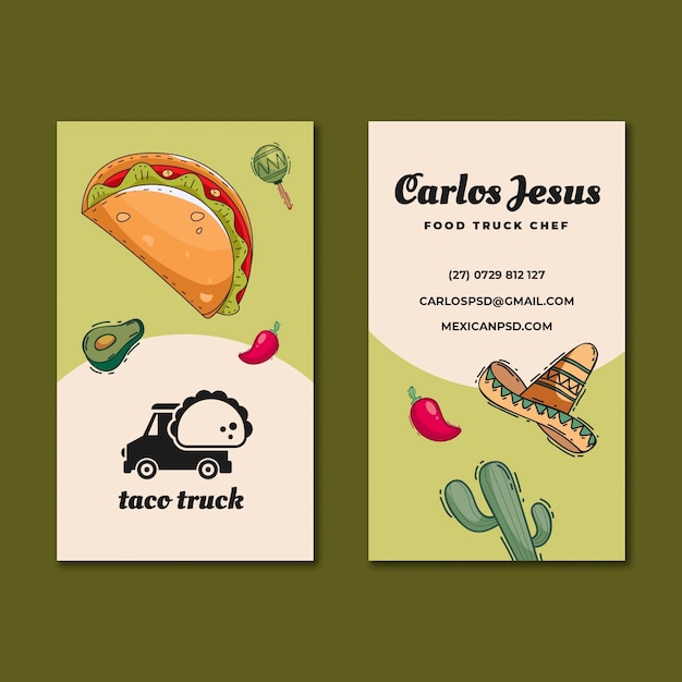 Mexican food double-sided business card