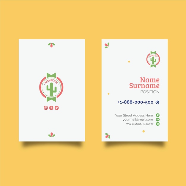 Mexican food double-sided businesscard v