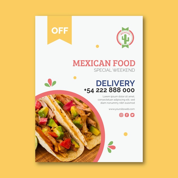 Mexican food flyer vertical