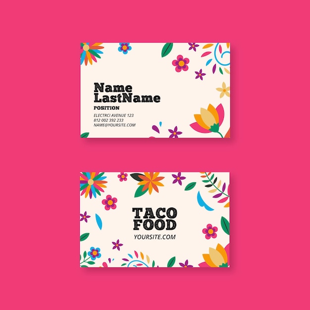 Mexican food horizontal business card