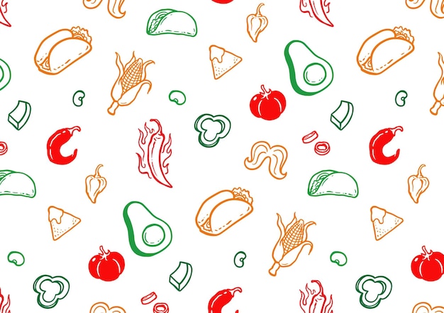 Mexican food spicy background mexican food pattern