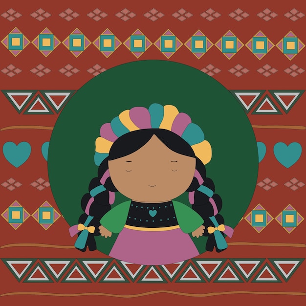 Mexican girl Background with Mexican motifs