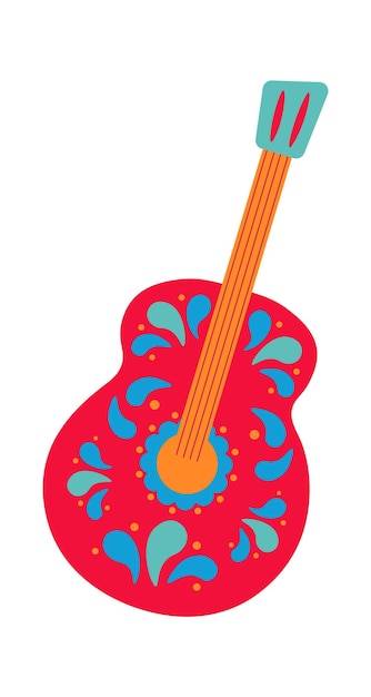 Mexican guitar musical instrument Vector illustration