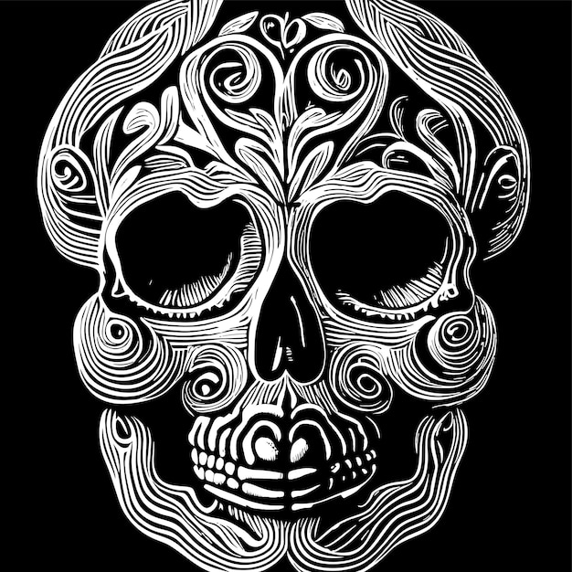 Mexican holiday Dia de los Muertos and features intricate sugar skull designs illustration