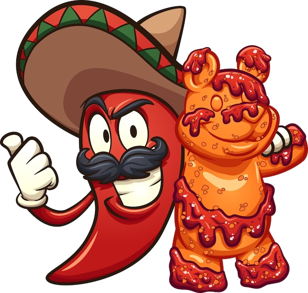 Mexican hot chili pepper illustration