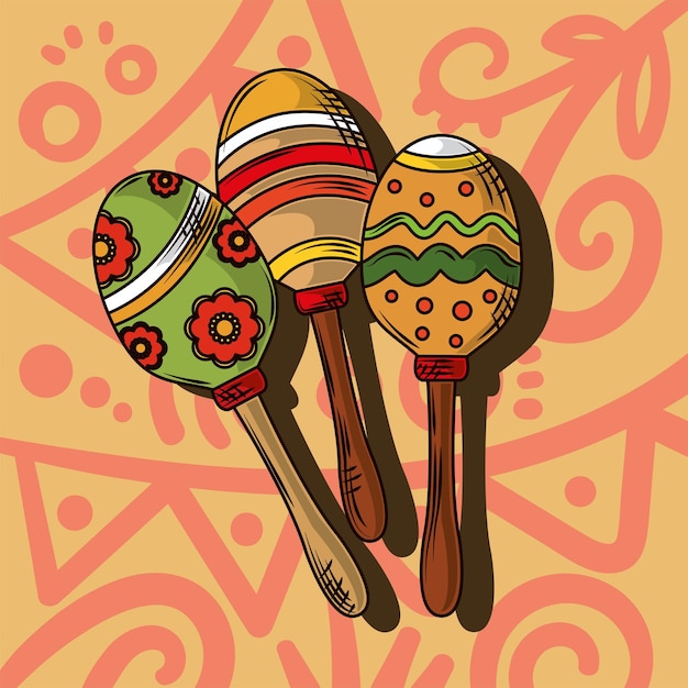 Mexican maracas design