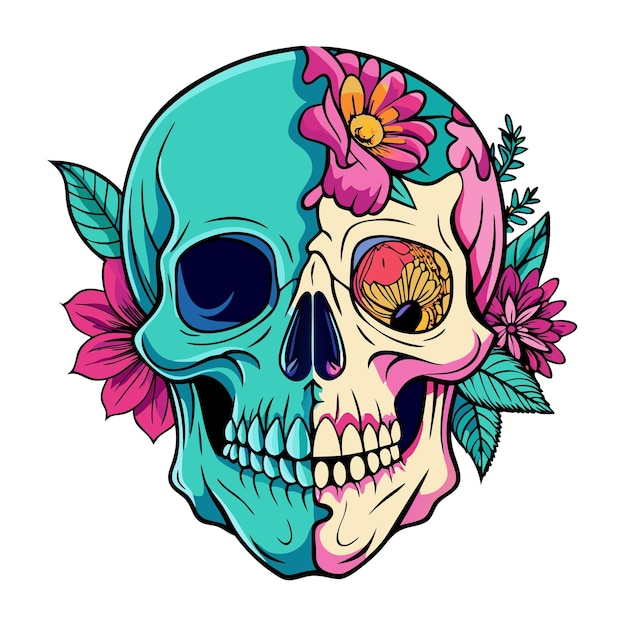 Vector mexican skull design