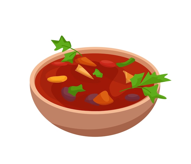 Mexican soup Vector cartoon illustration