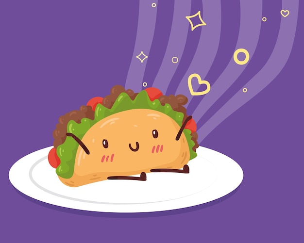 Mexican taco kawaii