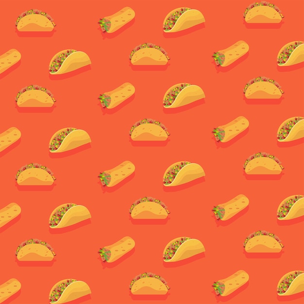 Mexican tacos and burritos pattern