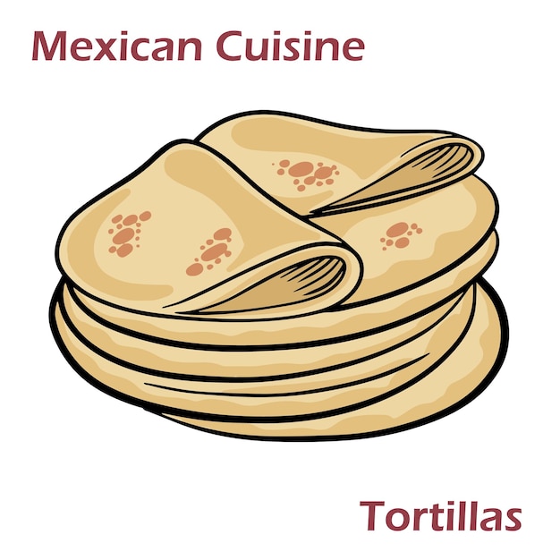 Mexican tortillas Flat bread tortillas pile