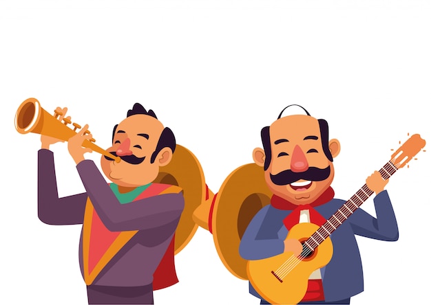 Mexican traditional culture icon cartoon