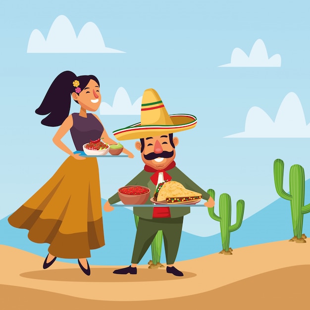 Mexicans celebrating in desert