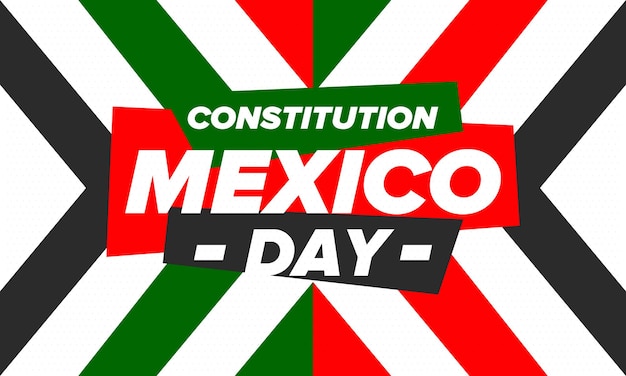 Mexico Constitution Day Mexican pattern National holiday Festival design Vector illustration