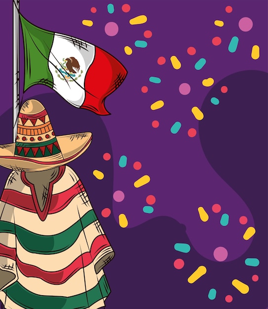 Mexico flag and hat