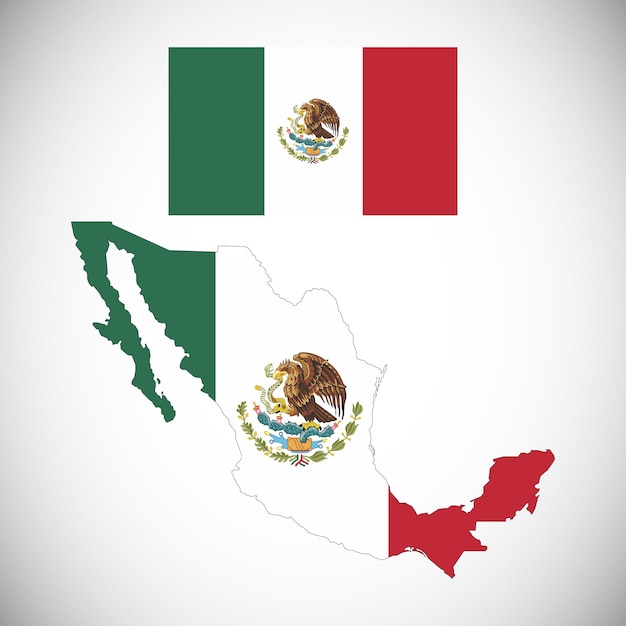 Mexico Flag Map Vector