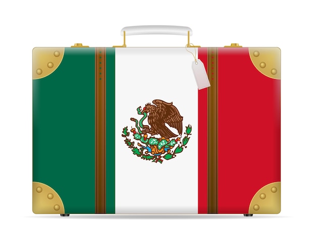 Mexico flag travel suitcase