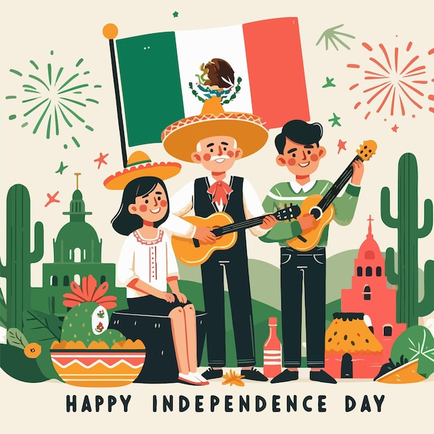 mexico independence day celebration vector illustration design