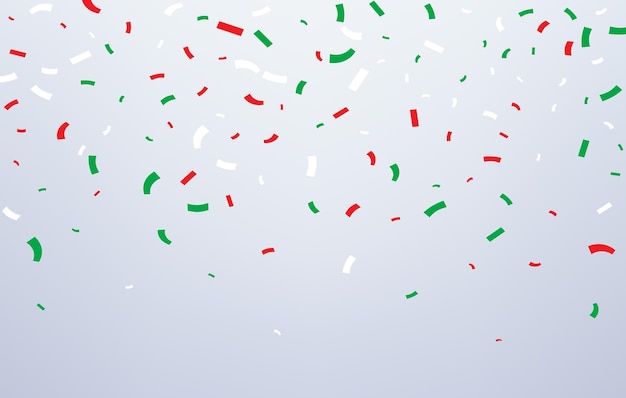 Mexico red green and white confetti Independence day background creating a joyful atmosphere of national pride patriotic spirit and excitement Celebration of the holiday cultural heritage