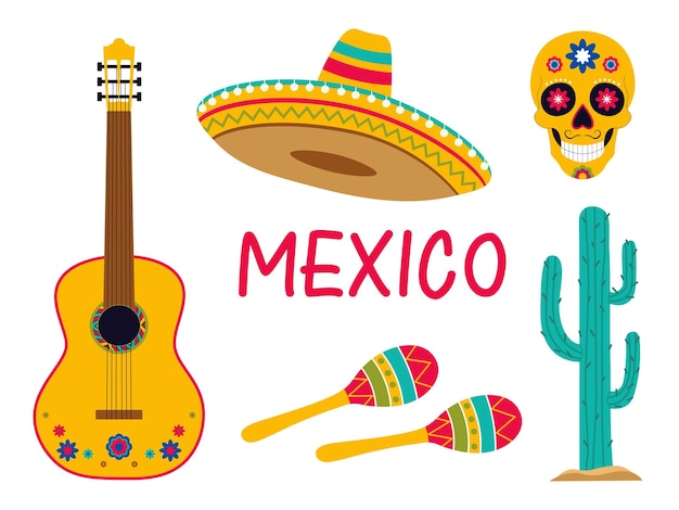 Mexico vector illustration set Cinco De Mayo