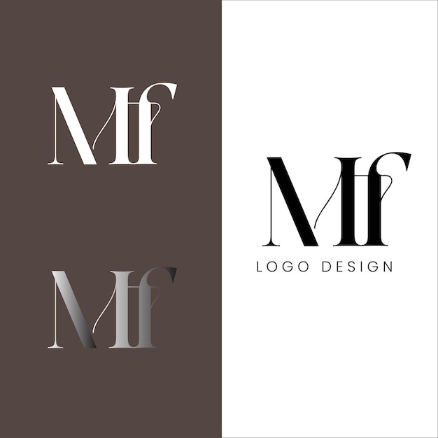 Mf initial letter logo design