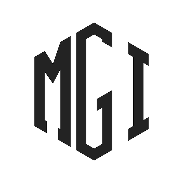 Vector mgi logo design initial letter mgi monogram logo using hexagon shape