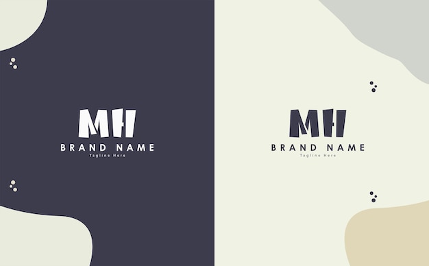 MH Letters vector logo design