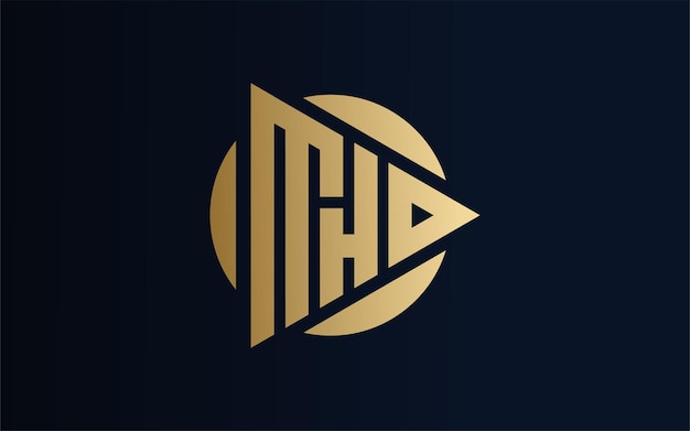 MHD Letter Monogram logo with triangle