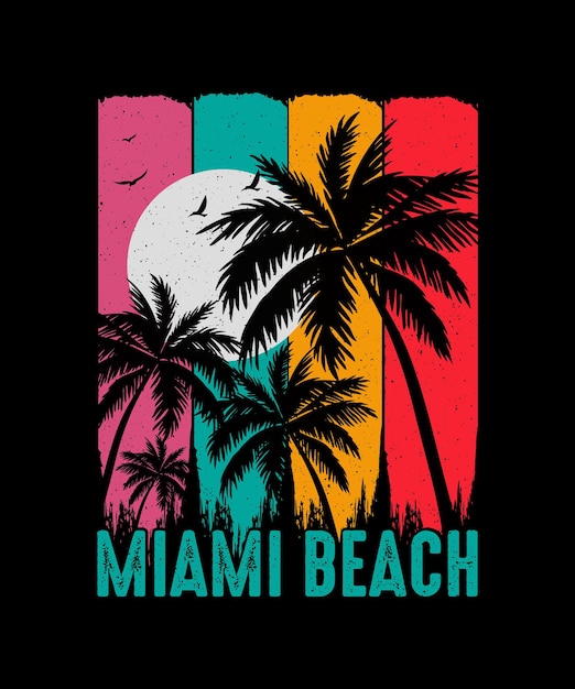 Miami beach Summer Tshirt Design