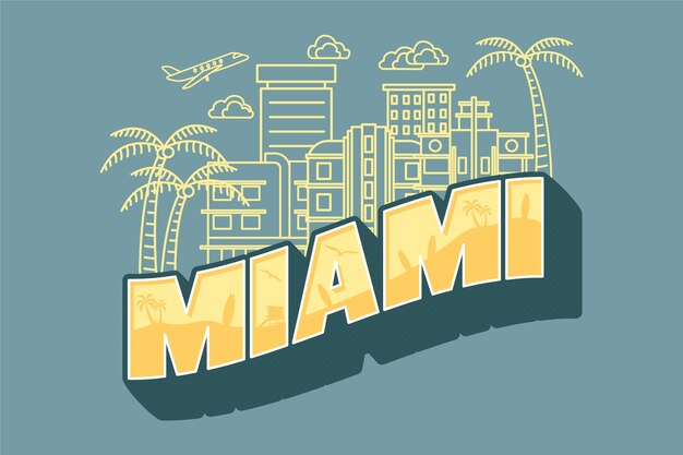 Vector miami city lettering