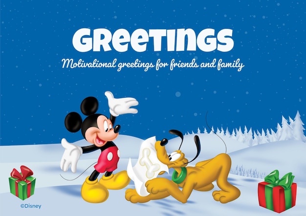 Vector mickey mouse and friends christmas card