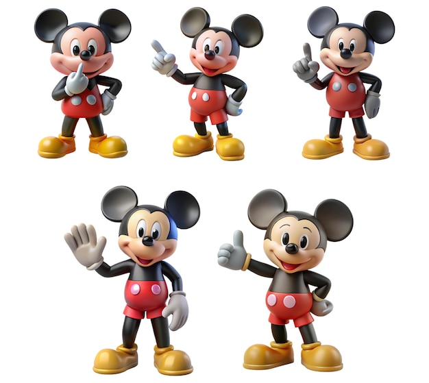 Vector mickey mouse with expressive gestures