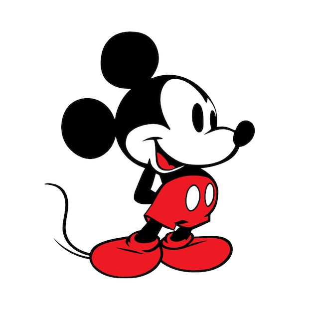 Vector a mickey mouse with a red glove on his hand