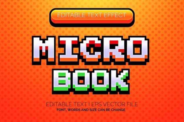 micro book pixel style Text Effect