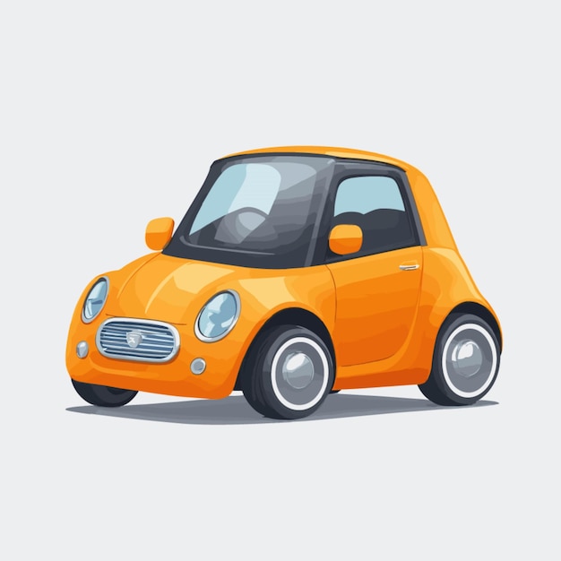 Micro car cartoon vector on a white background