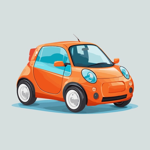 Micro car cartoon vector on a white background