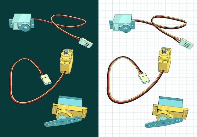 Micro servos color drawings