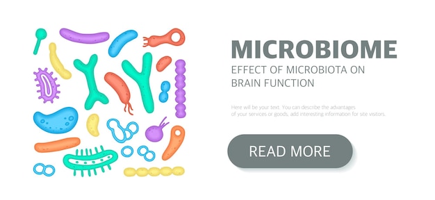 Microbiome website landing page template newsletter advertising label presentation landing page