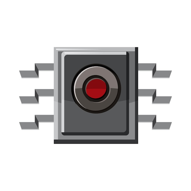 Microchip icon in cartoon style on a white background