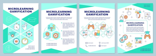 Microlearning gamification green brochure template