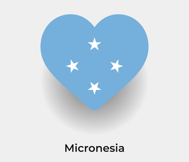 Micronesia flag heart shape icon vector illustration