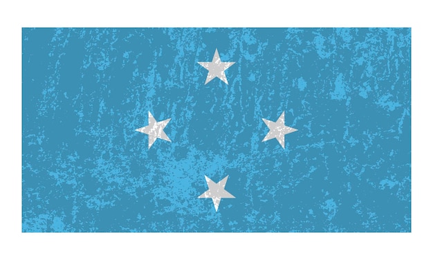 Micronesia grunge flag official colors and proportion Vector illustration