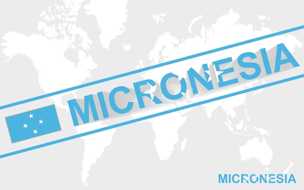 Micronesia map flag and text illustration