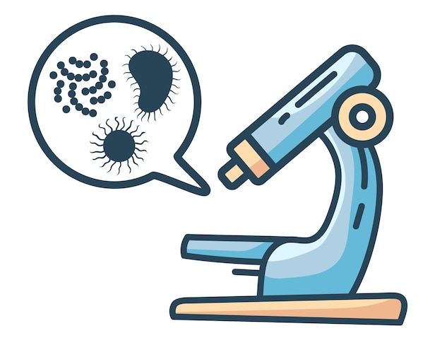 Microorganisms bacteria zoom under microscope concept graphic design illustration element