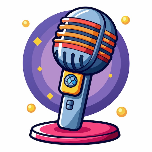 Vector microphone clipart cartoon vector