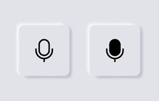 microphone icon mic voice symbol in neumorphism neumorphic ui